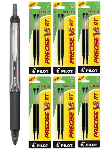 Pilot Precise V5 RT Rolling Ball, Extra Fine Point, Black Ink 1 Pen &amp; 12 Refills