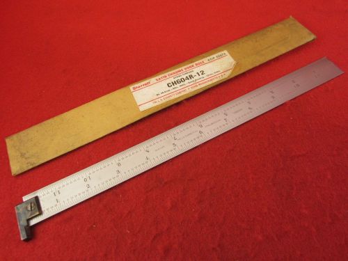 Starrett 12&#034; satin chrome hook rule No.CH604-12 VGC