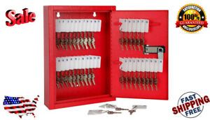 KYODOLED Key Storage Lock Box with Code,Locking 40 Keys Combination Lock, Red