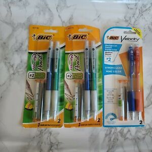 3 - 2 Packs Bic Velocity Mechanical HB 2 Pencil Original .7mm refill lead eraser