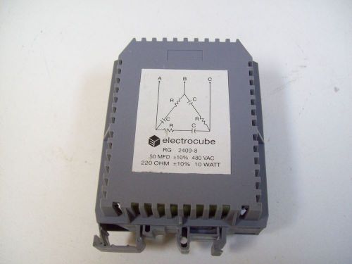 ELECTROCUBE RG2409-8  0.5 MFD,220 OHM 480VAC 3-PH DIN RAIL MOUNT -NEW- FREE SHIP