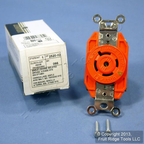 Leviton l22-20r locking receptacle v0 outlet 20a 277/480v 3?y 2520-ig-066 boxed for sale