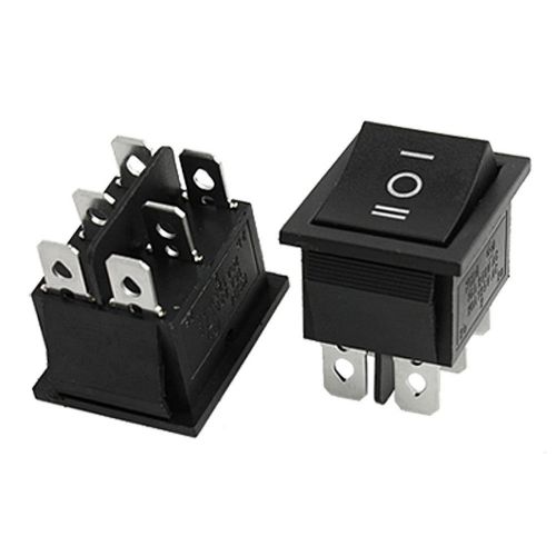 2pcs 6 Pin DPDT ON-OFF-ON 3 Position Snap in Rocker Switch 15A/250V 20A/125V AC