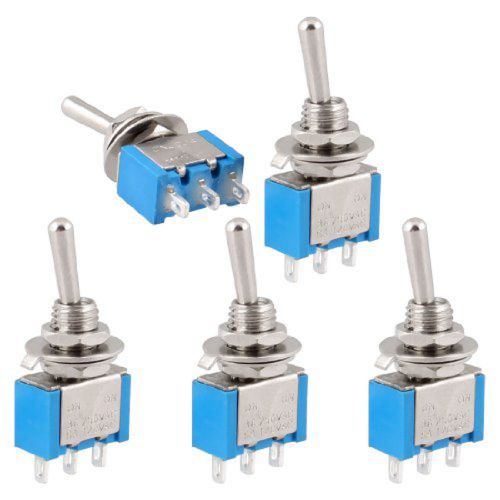 5 pcs ac 250v/3a 120v/6a on-off 2 position spdt self locking toggle switch gift for sale