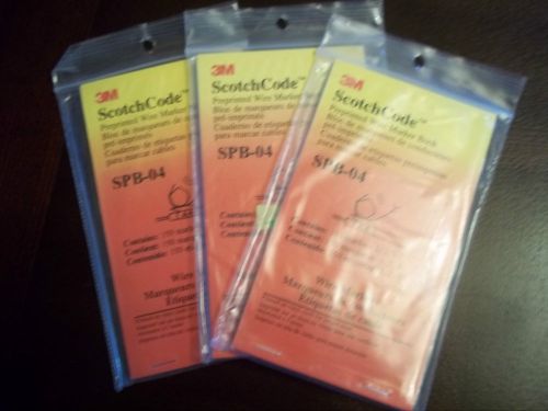 Lot of 3 3M ScotchCode Preprinted Wire Marker Book SPB-04