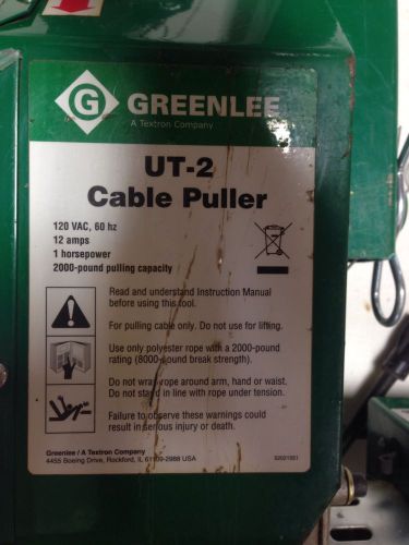 GREENLEE UT2 ULTRA TUGGER 2 POWER CABLE PULLER