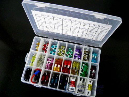 24value 150pcs Micro Mini Japan Mini Middle Maxi Car Fuse Fuse Holder Box Kit 11