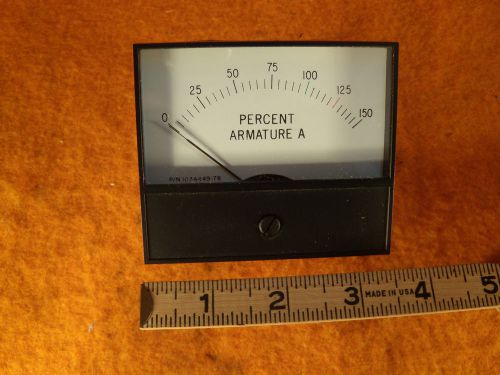 PANEL METER 0-150 PERCENT ARMATURE AMPS  FINCOR 1034449-78 W/ ADJ. BD.1047580-01