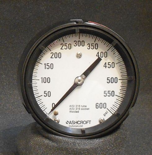 ASHCROFT DURAGAUGE 45-1279SS-04L-XC4NH 0 to 600 PSI (NIB)