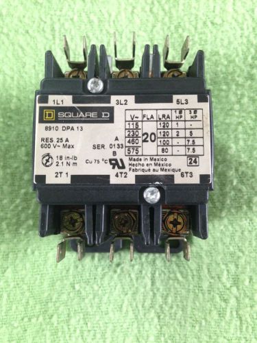 Square d 8910dpa13v02 contactor 120v coil 3 pole for sale