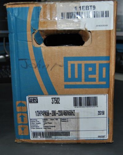 NEW WEG IP21 3 PHASE MOTOR 208-230/460V 60HZ .3318OS3EA56 1/3HP (S12-1-103U)