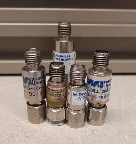 LOT OF 5 MIDWEST ATTENUATORS 263-10 ATT-0206-03-SMA-02 292-20 290-20 1035