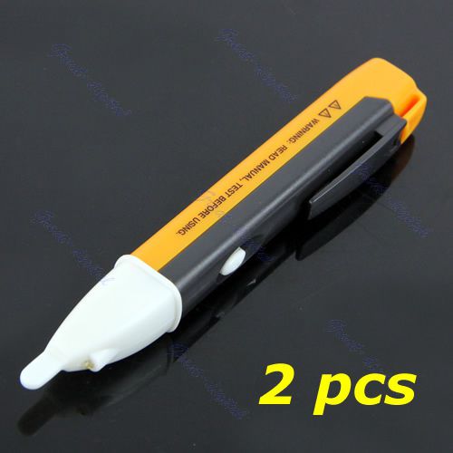 2pc led light ac electric voltage tester volt alert pen detector sensor 90-1000v for sale