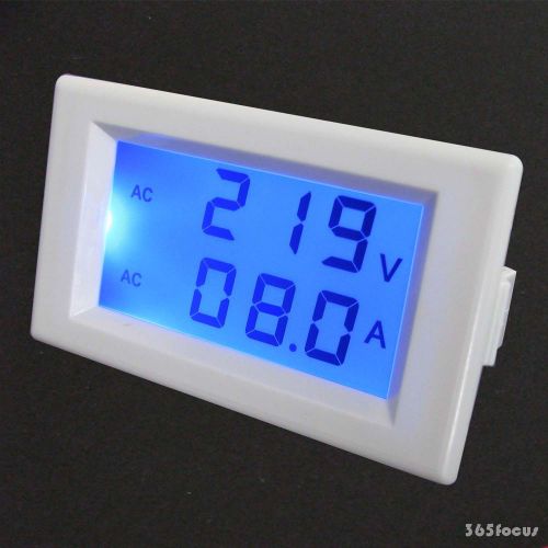 Blue LCD Digital AC 80~300V 100A Volt Amp Combo Panel Meter+Current Transformer