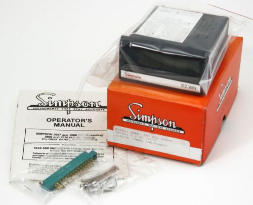 NEW Simpson 0-2 VDC 3.5&#034; DC Digital Panel Meter Model 2868