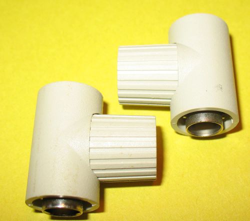 Two Plastic Shielded BNC T (Tee), BNC Male to Dual BNC Female Couplers