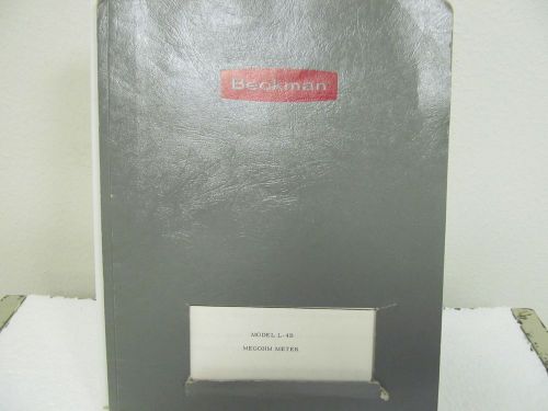 Beckman L-4B Megohm Meter Operations Manual w/schematic
