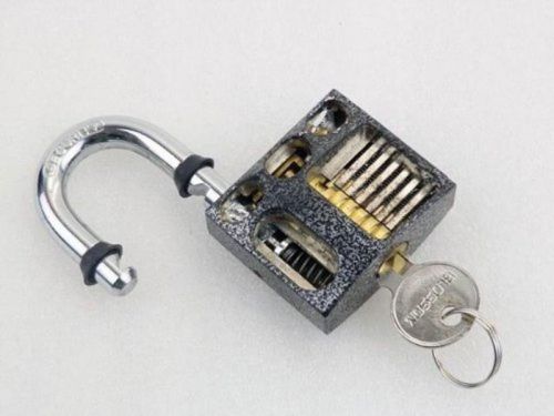 Cutaway inside view Practice Padlock Lock training Skill Pick for Locksmith