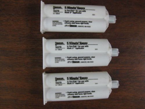 Lot of 3 Devcon 14270 5 Minute Epoxy 50ml, for Mark 5 Applicator