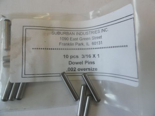 3/16&#034; X 1&#034; .002&#034; Oversized Dowel Pins