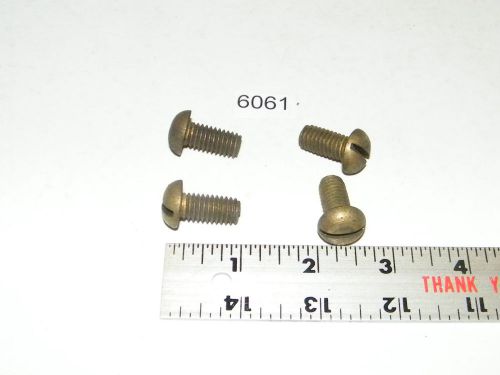 3/8-16 x 3/4 slotted flat head solid brass machine screws vintage qty 4 for sale