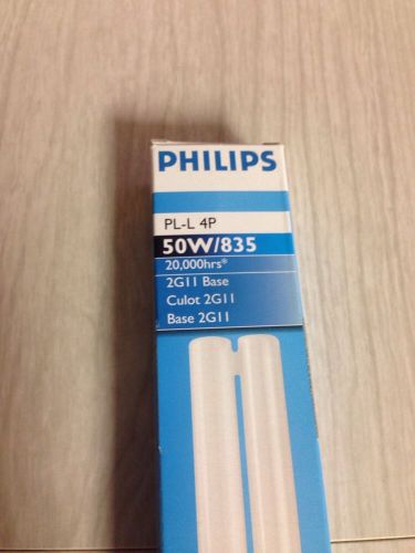 5 PHILIPS PL-L 50W/835/4P RS  34753-4 ,  4PIN 2G11 BASE 3500K  FLUORECENTS