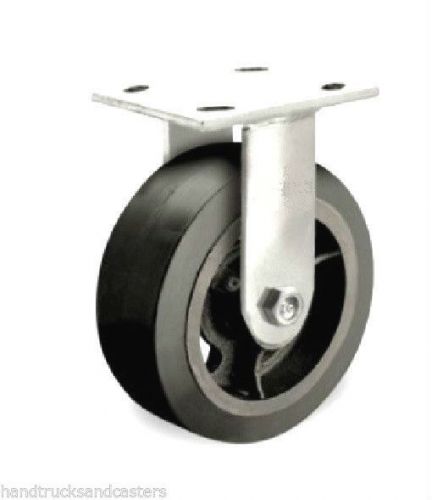 Set of 4 Heavy Duty 500# Cap Rubber Mold-on Steel  Casters with 6&#034; x 2&#034; Wheel