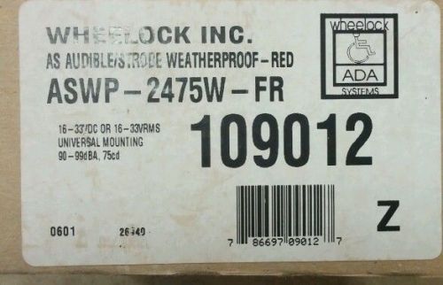 Wheelock as-24mcw-fr audible strobe 24 vdc new for sale