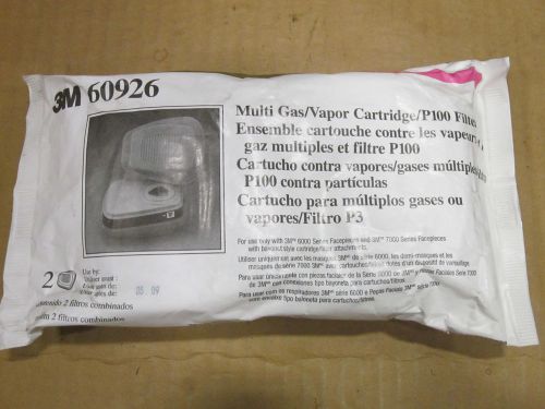 2 3M 60926 MULTI GAS/VAPOR CARTRIDGE/ P100 RESPIRATOR FILTER ~NEW~