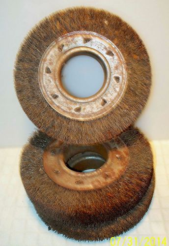 X 3 OSBORNE WIRE WHEEL BRUSH CRIMPED WIRE 6&#034; OD X 1.25 WIDE  2&#034; CENTER ID UNUSED