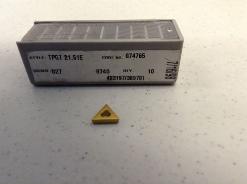 RTW Carbide Insert TPGT 21.51E Grade 027 Includes Free Shipping!