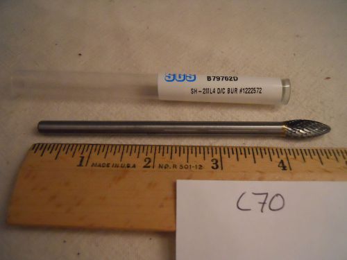 1 NEW SGS 6 MM (.235) SHANK CARBIDE BURR. SH-2ML4. DOUBLE CUT. USA MADE {C70}