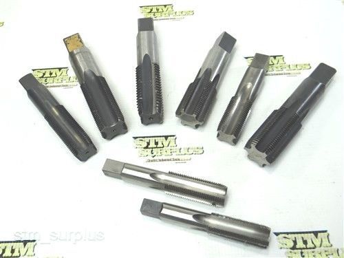 NICE LOT OF 8 HSS HAND TAPS 3/16&#034; -20 TO 1-1/4&#034; -12NF UNION
