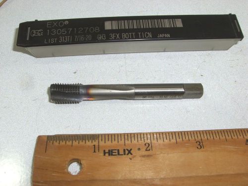 OSG EXO 7/16-20 GH3 3-FLUTE SPIRAL FLUTE TICN COATED BOTTOM TAP  (1 PC)