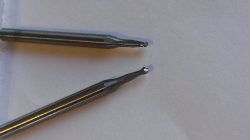 2 Piece-2 Flute Ball End Mill, 1/16&#034; Diameter, 1/16&#034; LOC, 1 1/2&#034; OAL