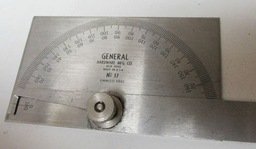 Vintage general hardware co. tools 17 adjustable angle protractor gage machinest for sale