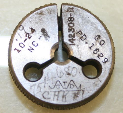 10-24 NC Thread Ring Gage GO P.D .1629 GTD Machinist Tool