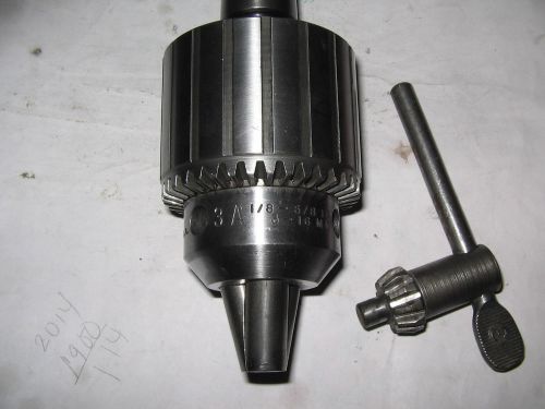 Jacobs # 3a drill chuck/key, mt3 shank, jt3 mount, 1/8-5/8&#034; capacity for sale