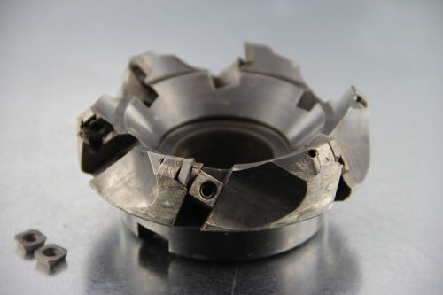 FACE MILLING CUTTER 3-7/8&#034; DIAMETER INDEXABLE MODEL GFSM4000 1-1/2&#034; BORE +INSERT