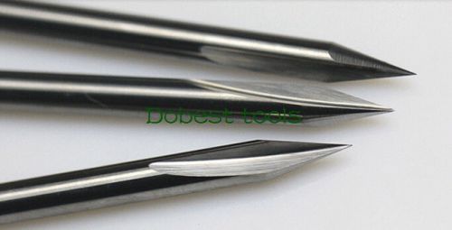 5pcs double flute straight slot sticker cnc router bits for metal 60°0.1mm for sale