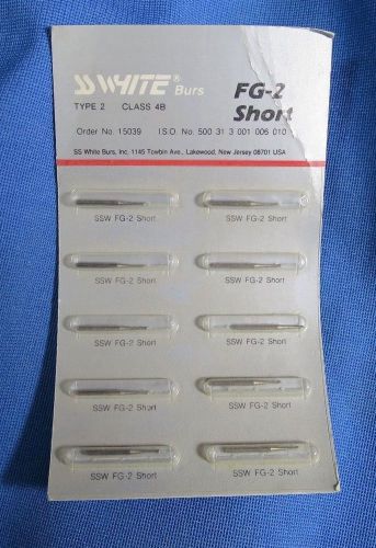 SS White FG-2 Burs Set of 10 Round - Genuine USA Made!