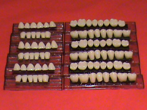 12 CARDS OF ACRYLIC DENTURE TEETH - SHADE A2