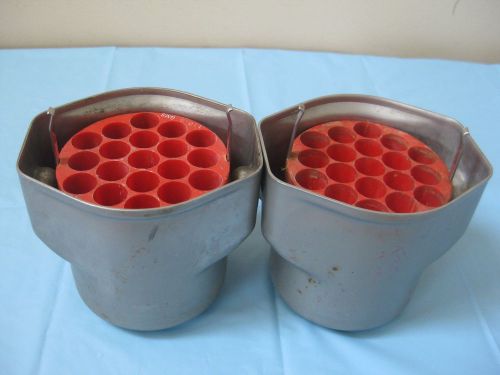 2x iec centrifuge swing buckets w/19-place 15 ml tube adapter for sale