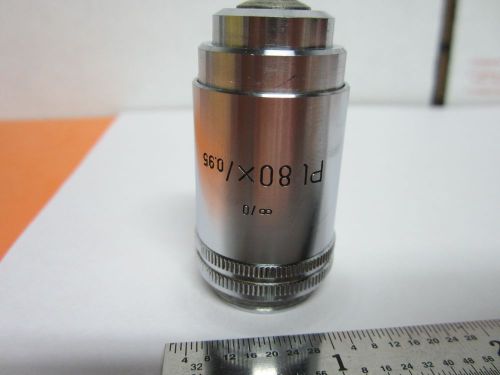 MICROSCOPE OBJECTIVE LEITZ WETZLAR PL 80X OPTICS BIN#B3-D-8