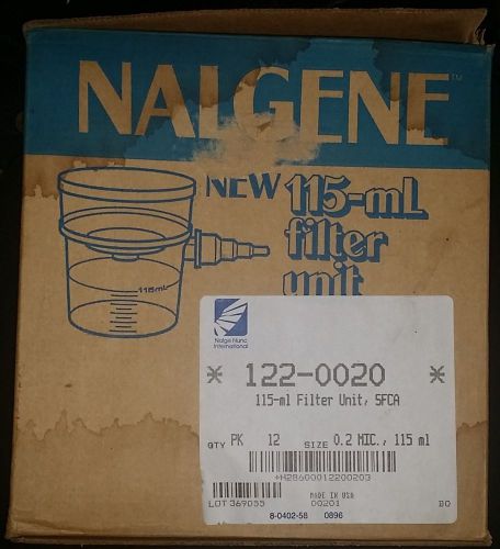 NALGENE 122-0020 STERILIZATION FILTER UNIT TYPE S, CN, PK 12, SIZE 0.2MIC 115ML