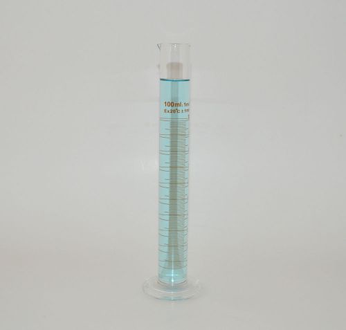 CYLINDER GRADUATED MEASURING 100mL BOROSILICATE GLASS 100 mL ROUND BASE LAB NEW