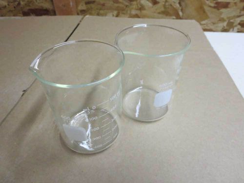(lot of 2) pyrex no. 1000 griffin beaker 600ml for sale