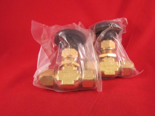 (2) Swagelok Nupro Whitey Brass 1/2&#034; Needle Valve, B-1VS8