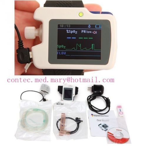 Hot,NEW,Wristed Respiration Sleep Study Monitor, SPO2, PR+ USB,PROMOTION!!