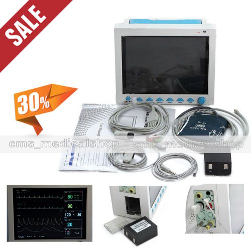 New 12.1&#034;color tft lcd ecg/nibp/spo2/pr/resp/temp patient monitor + printer for sale